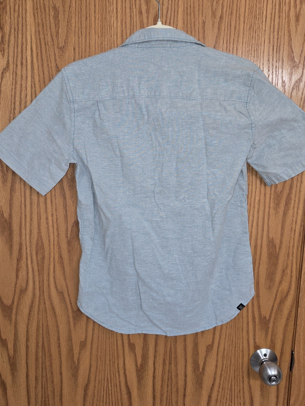 Vans Youth Size Large Light Blue Short Sleeve Button-Down Shirt - Picture 5 of 8